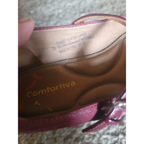 COMFORTIVA leather  Mary-jane Wedge  Preowned cushioned memory foam woman's  7W - Picture 6 of 6